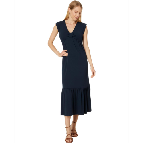 Tommy Hilfiger Solid Tiered Midi Dress