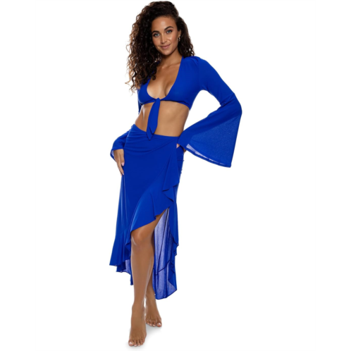 Luli Fama Cosita Buena Ruffle High-Low Slit Skirt