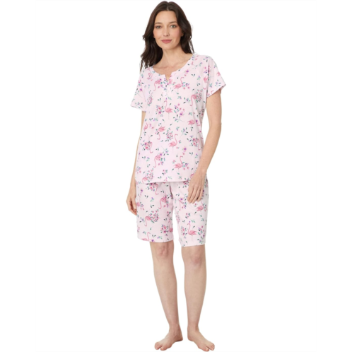 Womens Karen Neuburger Printed Short Sleeve Bermuda PJ