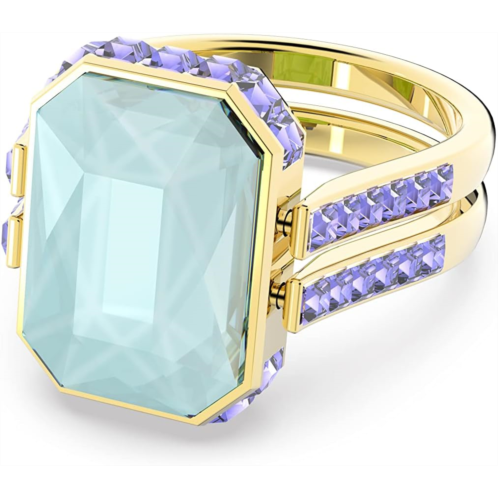 SWAROVSKI Orbita Ring, Octagon Cut Multicolored Crystal, Gold-tone Finish