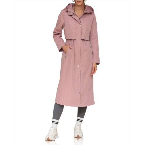Womens Avec Les Filles Hooded Maxi Rain Anorak