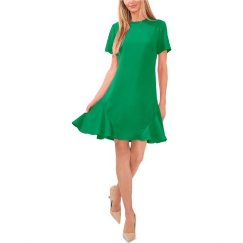 CeCe Ruffle Neck Godet Dress