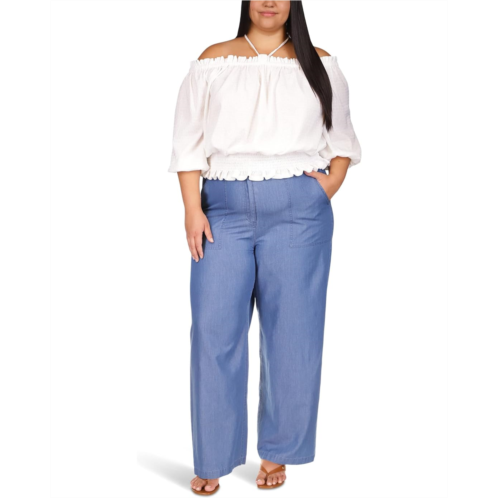 Michael Michael Kors Plus Size Chambray Wide Leg Pants