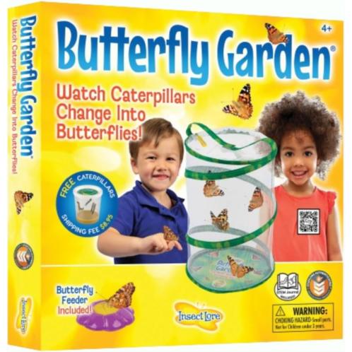 Insect Lore Painted Lady Butterfly Kit - Habitat, STEM Journal, & Voucher for Chrysalis Log & Caterpillars - Grow Your Own Butterfly Kit