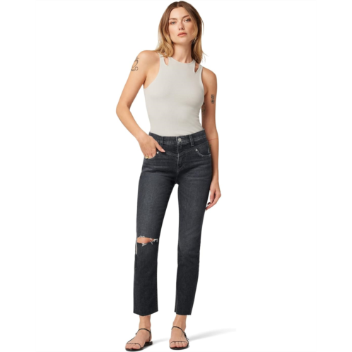 Hudson Jeans Holly High-Rise Straight w/ Front Yoke in Washed Black