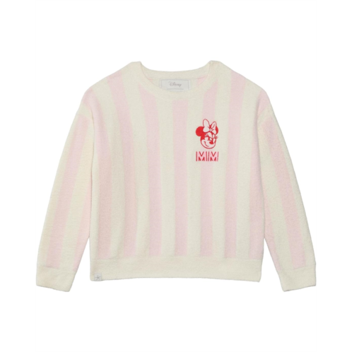 Barefoot Dreams Kids Cozychic Lite Youth Disney Minnie Stripe Pullover(Little Kid/Big Kid)