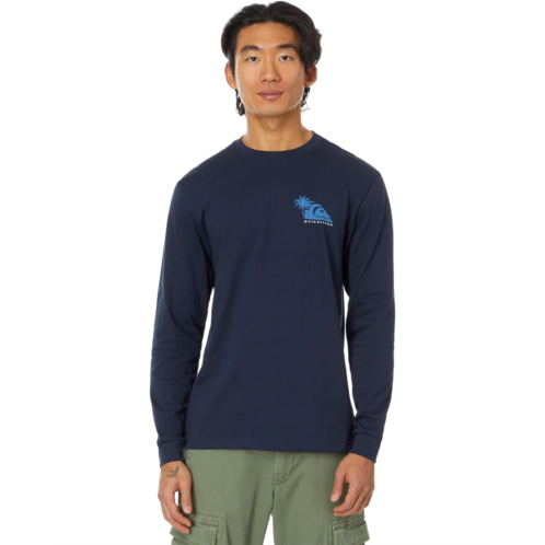 Mens Quiksilver Palm Island Long Sleeve Screen Tee