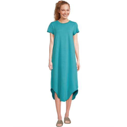 Womens Mod-o-doc Short Sleeve Maxi Shirttail Crew Neck Dress