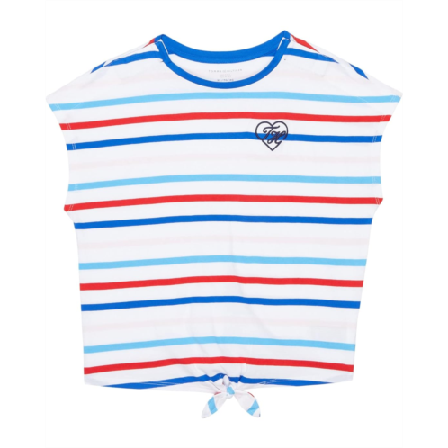 Tommy Hilfiger Adaptive SS Tia Tie Front T-Shirt w/ Velcro Brand Closure At Shoulders (Little Kids/Big Kids)