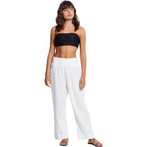 Womens Seafolly Double Cloth Shirred Pants