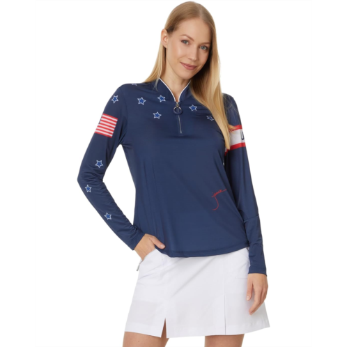 Womens Jamie Sadock USA Long Sleeve UPF Sunsense Layering Top