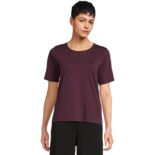 Womens Eileen Fisher Organic Pima Cotton Jersey Round Neck Tee