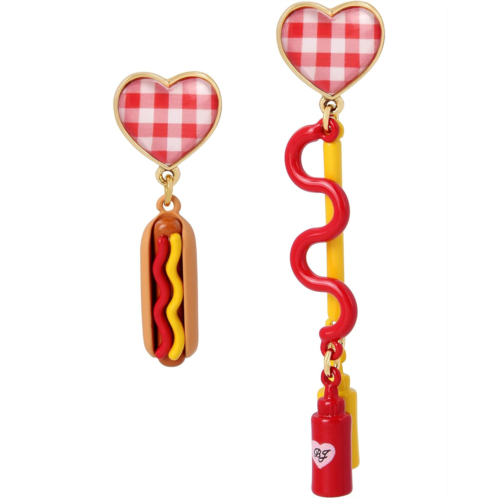 Betsey Johnson Hotdog Non-Matching Earrings