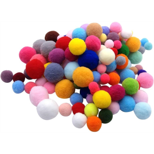 Milisten 160Pc Assorted Pompoms Colorful Arts and Crafts Pom Poms Balls Fluffy Balls for Christmas DIY Art Creative Crafts Decorations (Mixed Color)