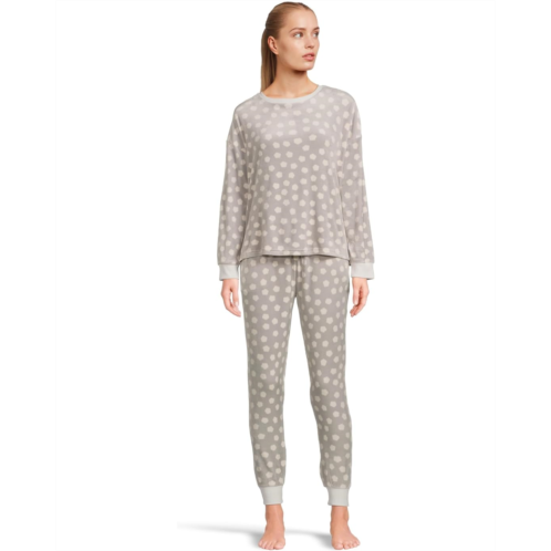 Womens Kate Spade New York Stretch Velour Long Sleeve Jogger Set