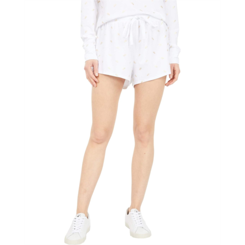 Bobi Los Angeles Foil Print Knit Elastic Waist Shorts