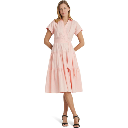 POLO Ralph Lauren LAUREN Ralph Lauren Belted Cotton-Blend Tiered Dress
