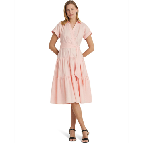 POLO Ralph Lauren LAUREN Ralph Lauren Belted Cotton-Blend Tiered Dress