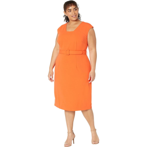 Maggy London Plus Size Square Neck Midi Dress