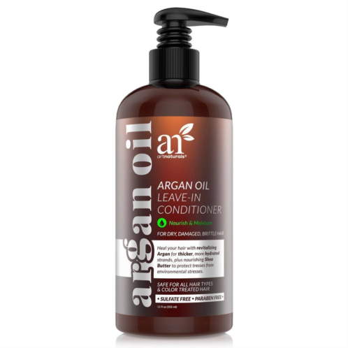 Artnaturals Argan Oil Leave-In Conditioner - (12 Fl Oz / 355ml) - Made with Organic and Natural Ingredients - for All Hair Types - Treatment for Damaged, Dry, Color Treated and Hai