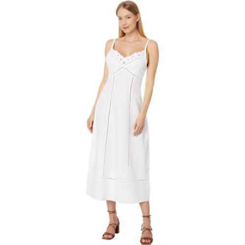 Madewell Sweetheart Midi Dress in Linen-Cotton Blend