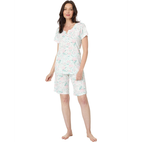 Womens Karen Neuburger Printed Short Sleeve Bermuda PJ