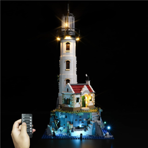 Rorliny LED Light Kit for Lego Motorized Lighthouse 21335 Building Set, Lighting Set Compatible with Lego 21335-Remote Control Version (Lights Only, No Lego Models)