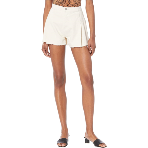 Hudson Jeans Eva Pleated Shorts in Distressed Egret 3