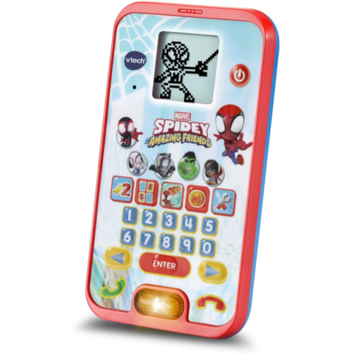 VTech Spidey and His Amazing Friends: Spidey Learning Phone, Official Spidey Toy, Interactive Role Play Phone, Toy Phone with Games & Numbers, Educational Gift for Ages 3, 4, 5 Yea