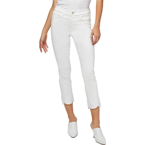 JEN7 Ankle Straight Jeans w/ Deco Scallop Hem