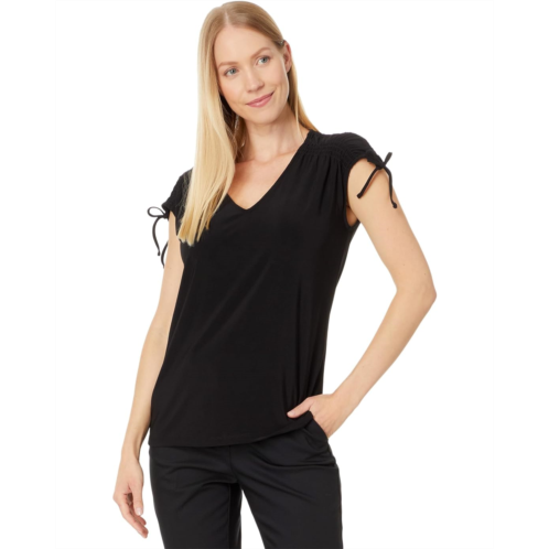 Womens Vince Camuto Slvlss V Neck With Shirring At Shoulders