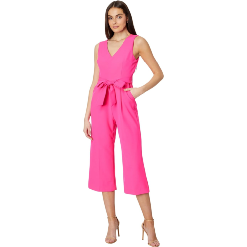 Vince Camuto V Neck Jumpsuit With Tie Belt