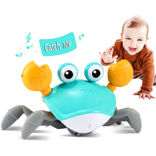 Control future Baby Toys Infant Crawling Crab: Tummy Time Toy Gifts 3 4 5 6 7 8 9 10 11 12 Babies Boy Girl 3-6 6-12 Learning Crawl 9-12 12-18 Walking Toddler 36 Months Old Music Development Inter