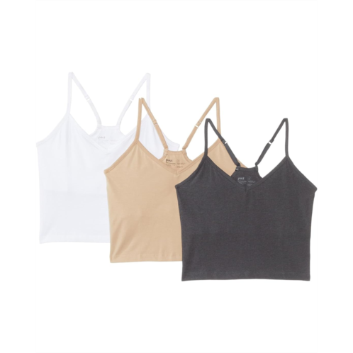 Womens PACT Everyday Shelf Bra Cropped Camisole 3-Pack