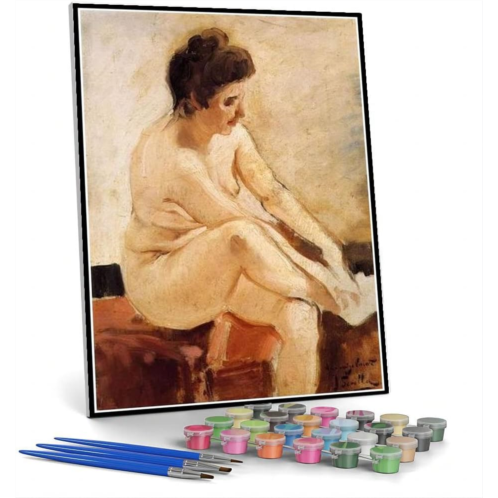 Hhydzq DIY Oil Painting Kit,Seated Nude Painting by Joaquin Sorolla Arts Craft for Home Wall Decor