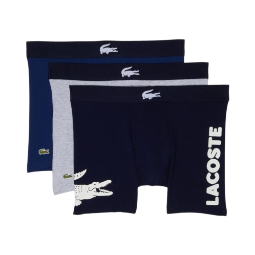 Mens Lacoste 3-Pack Boxer Brief Causal Fashion Big Croc
