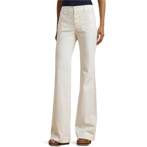 POLO RALPH LAUREN Womens Lauren Ralph Lauren Stretch Cotton Canvas Wide-leg Pants