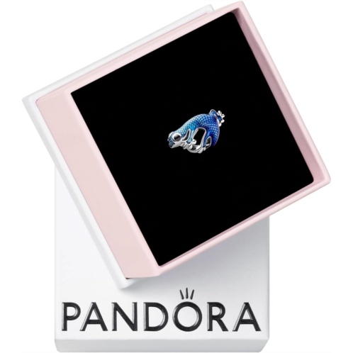 Pandora Metallic Blue Gecko Charm - Compatible Moments Jewelry - Stunning Gift for Women - Sterling Silver & Enamel with Crystal - With Gift Box