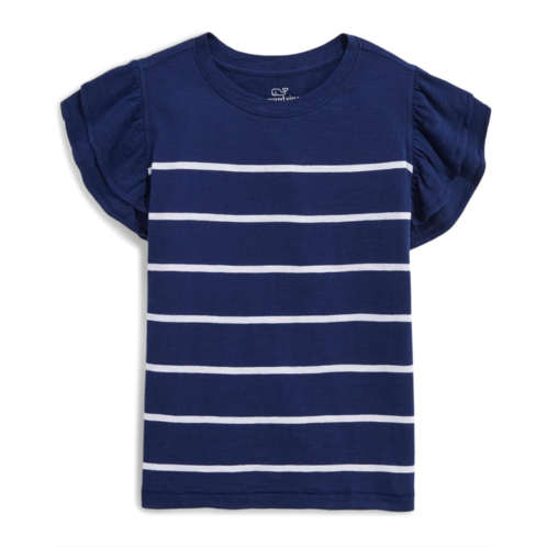 Vineyard Vines Kids Striped Flutter Sleeve Surf Tee (Toddler/Little Kids/Big Kids)