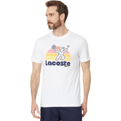 Lacoste Short Sleeve Regular Fit Tee Shirt w/ Graphic On Front