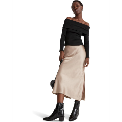 Womens Madewell Satin Maxi Slip Skirt