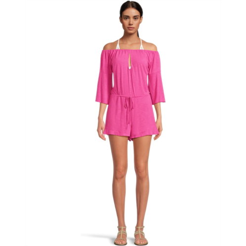 Womens BECCA Breezy Basics Off The Shoulder Romper Cover-Up
