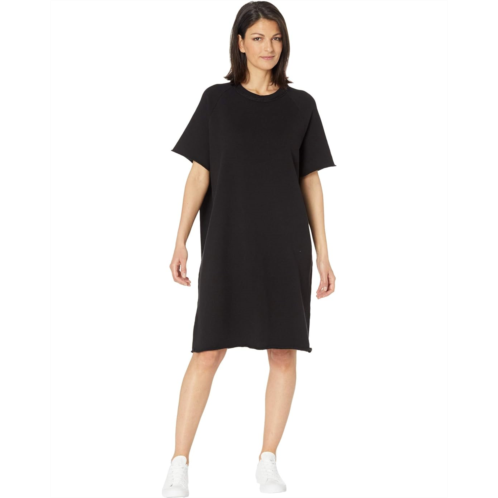Eileen Fisher Crew Neck Knee Length Dress in Organic Cotton French Terry