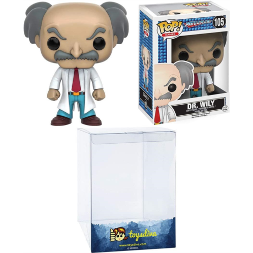 Funko Dr. Wily: Funk?o Pop! Games Vinyl Figure Bundle with 1 Compatible ToysDiva Graphic Protector (105-10349 - B)