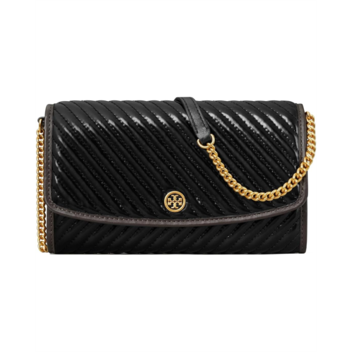 Tory Burch Robinson Patent Puffy Quilted Chain Wallet