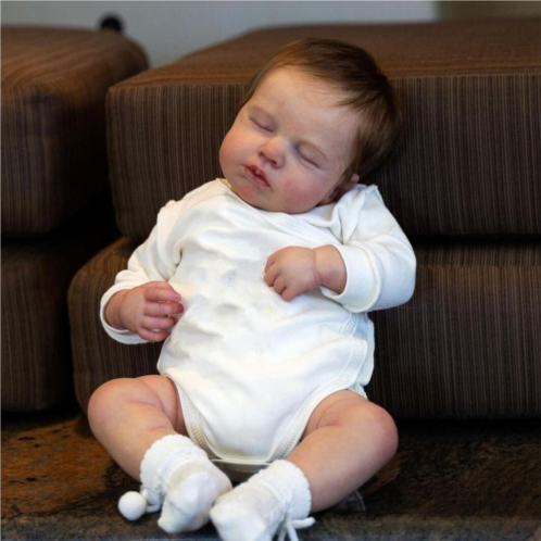 Anano Sleeping Reborn Baby Doll Girl Realistic 20 Inch Lifelike Silicone Newborn Preemie Baby Boy with Gray Veins & Sock Accessories