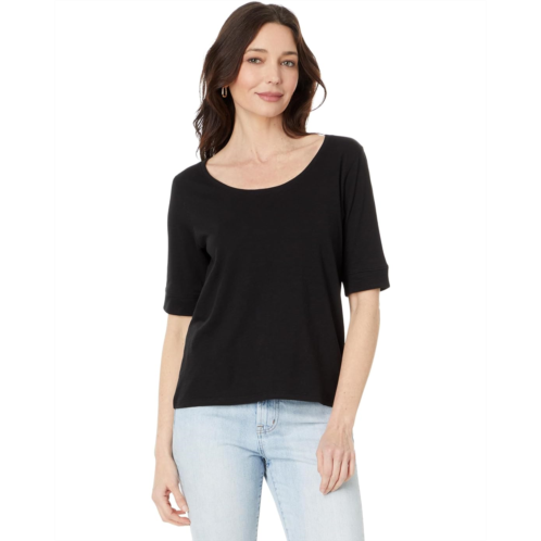 Womens Lilla P Elbow Sleeve Ballet Neck