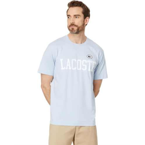 Mens Lacoste Short Sleeve Classic Fit Tee Shirt w/ Large Lacoste Wording
