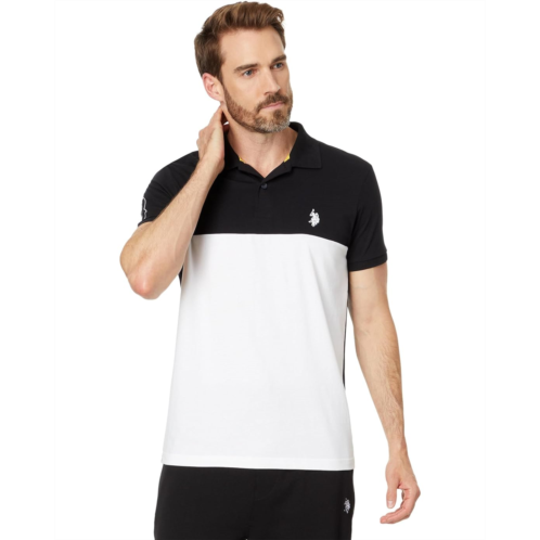 U.S. POLO ASSN. Short Sleeve Slim Fit Colorblock Athletic Jersey Knit Polo Shirt