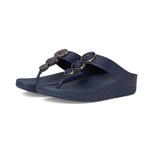 FitFlop Fino Resin-Hoop Leather Toe-Post Sandals